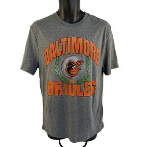 New Mens Majestic Cooperstown Collection Baltimore Orioles T-Shirt Sz M NWT Gray